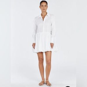 Never worn with tags. White linen mini dress- DISSH.